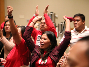 Member celebrates ratification vote in Hawaii after UNITE HERE Marriott strike